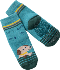 Stoppersocken mit Hunde-Motiv, grün & blau, Gr. 21/22, 1 St