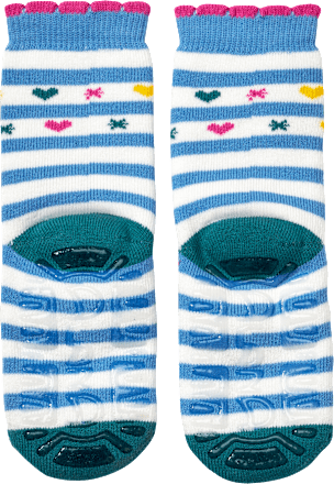 Stoppersocken mit Regenbogen-Muster, blau & rosa, Gr. 25/26, 1 St