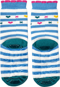 Stoppersocken mit Regenbogen-Muster, blau & rosa, Gr. 25/26, 1 St