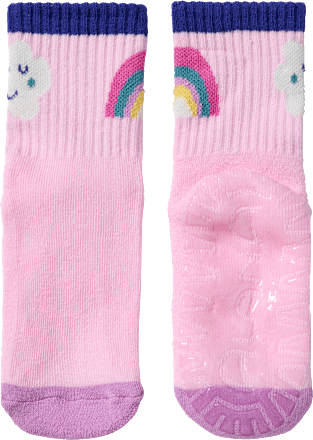 Stoppersocken mit Regenbogen-Muster, rosa, Gr. 23/24, 1 St