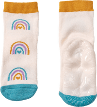 Stoppersocken mit Regenbogen-Muster, weiß, Gr. 25/26, 1 St