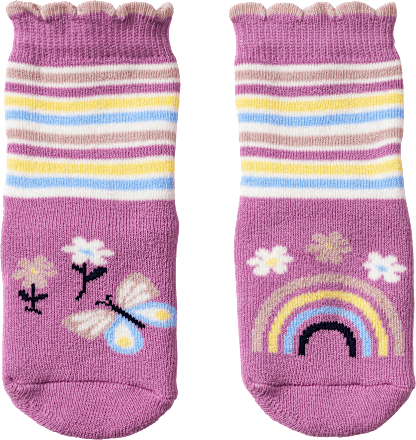 Stoppersocken mit Schmetterlings-Motiv, lila, Gr. 25/26, 1 St ALANA