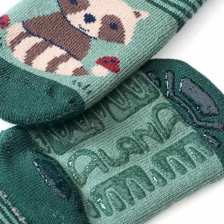 ALANA Stoppersocken mit Waschbär-Motiv, grün, Gr. 23/24, 1 St