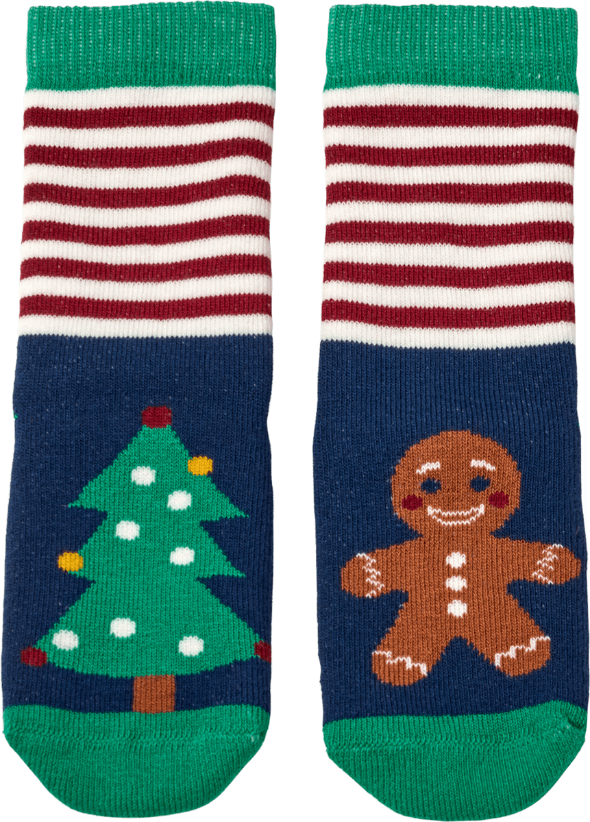 Stoppersocken mit Weihnachts-Muster, blau, Gr. 23/24, 1 St