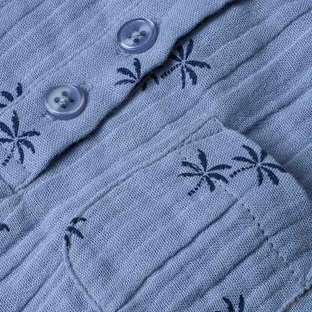 Strampler aus Musselin mit Palmen-Muster, blau, Gr. 56, 1 St ALANA