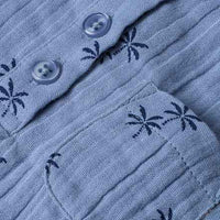 Strampler aus Musselin mit Palmen-Muster, blau, Gr. 56, 1 St ALANA