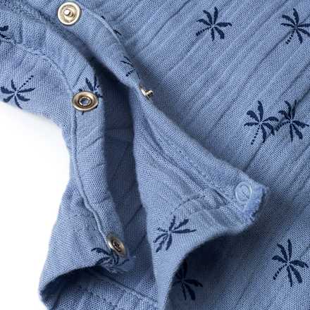 Strampler aus Musselin mit Palmen-Muster, blau, Gr. 56, 1 St ALANA