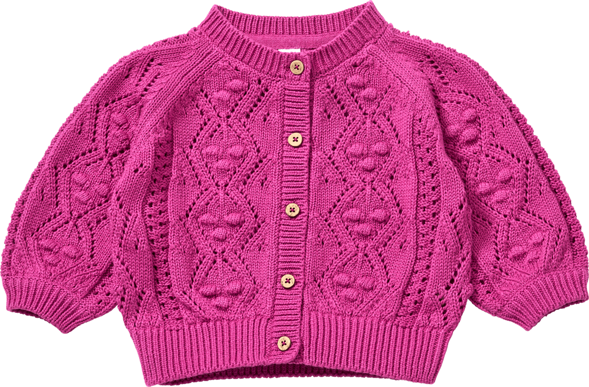 ALANA Strickjacke mit Ajour-Struktur, beere, Gr. 62, 1 St