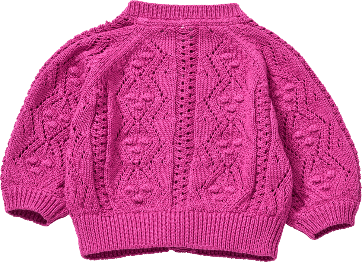 ALANA Strickjacke mit Ajour-Struktur, beere, Gr. 62, 1 St