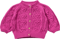 Strickjacke mit Ajour-Struktur, beere, Gr. 68