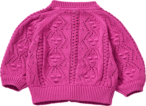 Strickjacke mit Ajour-Struktur, beere, Gr. 68