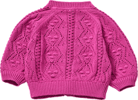 Strickjacke mit Ajour-Struktur, beere, Gr. 68