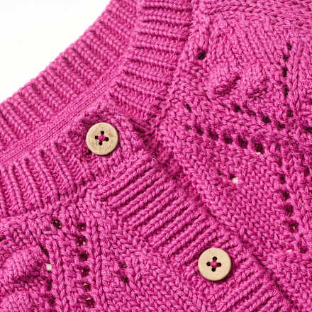 Strickjacke mit Ajour-Struktur, beere, Gr. 68