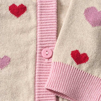 Strickjacke mit Herz-Muster, beige, Gr. 116, 1 St