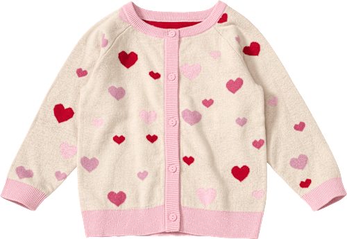ALANA Strickjacke mit Herz-Muster, beige, Gr. 116, 1 St