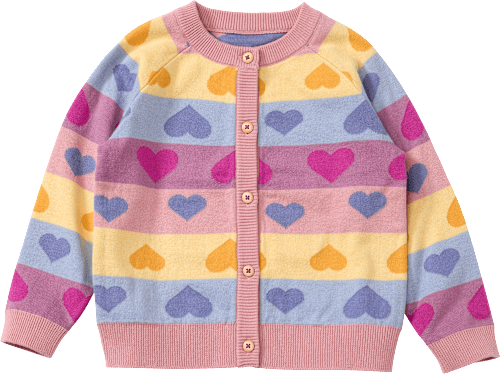 Strickjacke mit Herz-Muster, rosa, Gr. 104, 1 St