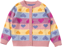 Strickjacke mit Herz-Muster, rosa, Gr. 104, 1 St