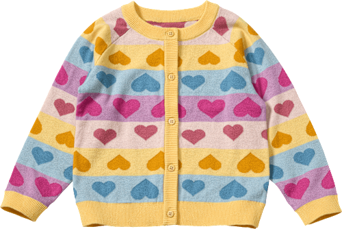 Strickjacke mit Herz-Muster, rosa, Gr. 122, 1 St