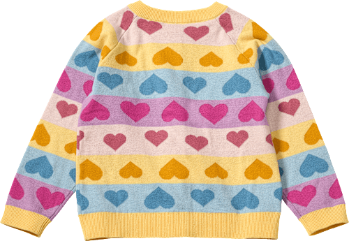 Strickjacke mit Herz-Muster, rosa, Gr. 122, 1 St