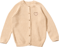 Strickjacke mit Herz-Stickerei, beige, Gr. 140, 1 St