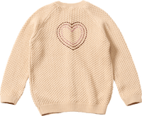 Strickjacke mit Herz-Stickerei, beige, Gr. 140, 1 St