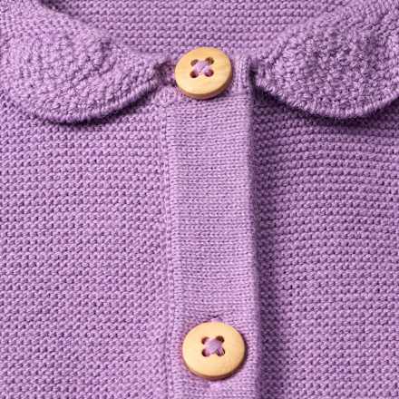 Strickjacke mit Kragen, lila, Gr. 68, 1 St