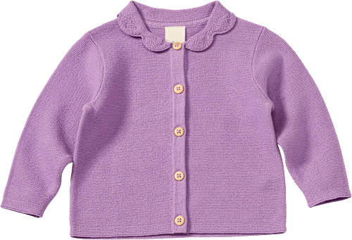 Strickjacke mit Kragen, lila, Gr. 68, 1 St