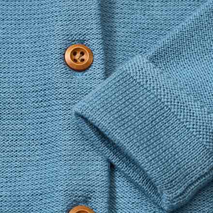 Strickjacke mit Mitwachsfunktion, blau, Gr. 68, 1 St