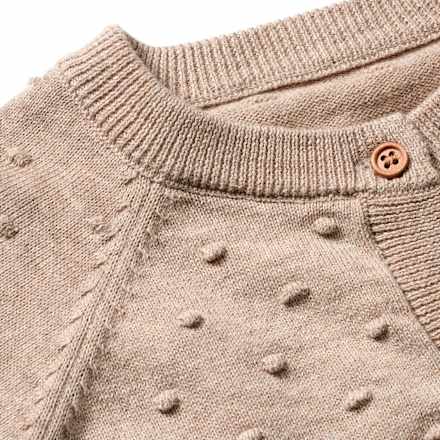 Cardigan met noppen, beige, maat 110 128, 1 stuk
