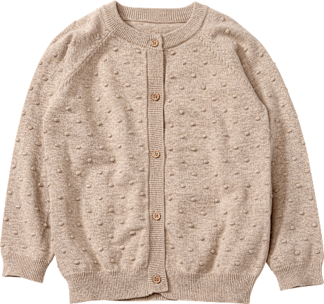 Cardigan met noppen, beige, maat 110 128, 1 stuk