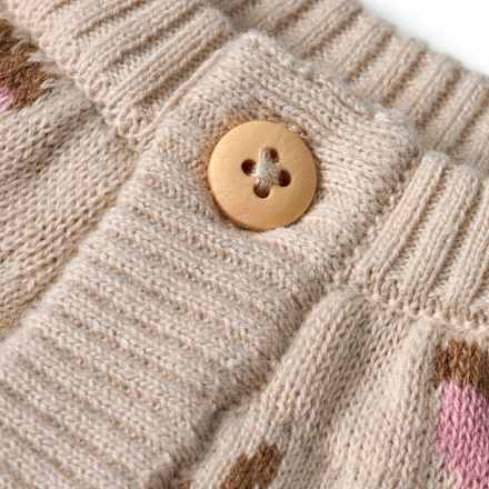 Strickjacke mit Rentier-Norweger-Muster, weiß & rosa, Gr. 80, 1 St