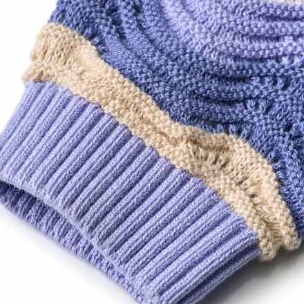 Strickjacke mit Wellen-Muster und Ajour-Struktur, blau, Gr. 62, 1 St