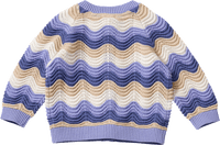 Strickjacke mit Wellen-Muster und Ajour-Struktur, blau, Gr. 62, 1 St
