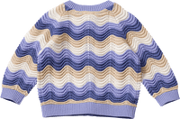 Cardigan met golfpatroon en opengewerkte structuur, blauw, maat 68, 1 stuk