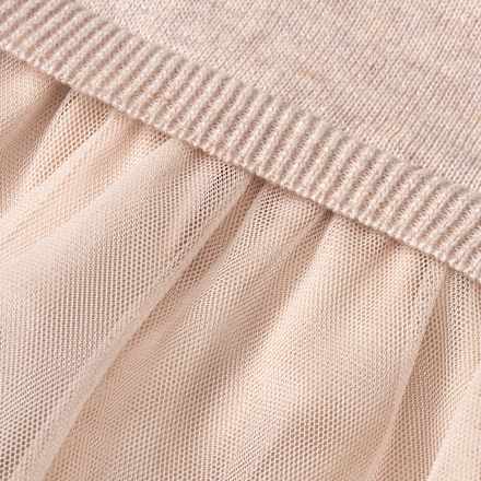 Strickkleid mit Tüllrock, beige, Gr. 104, 1 St