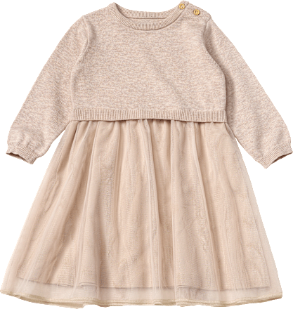 Strickkleid mit Tüllrock, beige, Gr. 80, 1 St