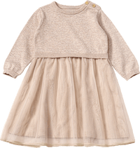 Strickkleid mit Tüllrock, beige, Gr. 80, 1 St