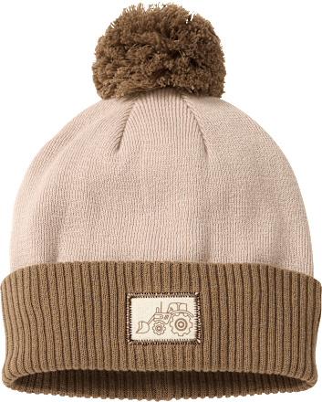 Strickmütze mit Bommel, beige, Gr. 54/55, 1 St