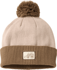 Strickmütze mit Bommel, beige, Gr. 54/55, 1 St
