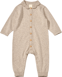 Strickoverall mit Kragen, beige, Gr. 56, 1 St