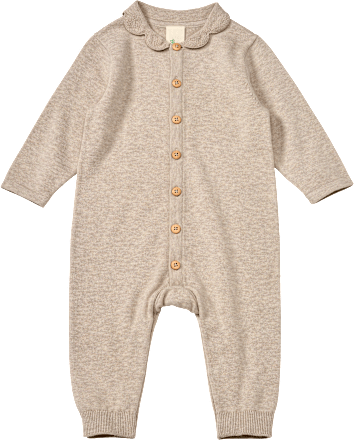 Strickoverall mit Kragen, beige, Gr. 68, 1 St