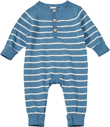 Strickoverall mit Mitwachsfunktion, blau, Gr. 62, 1 St