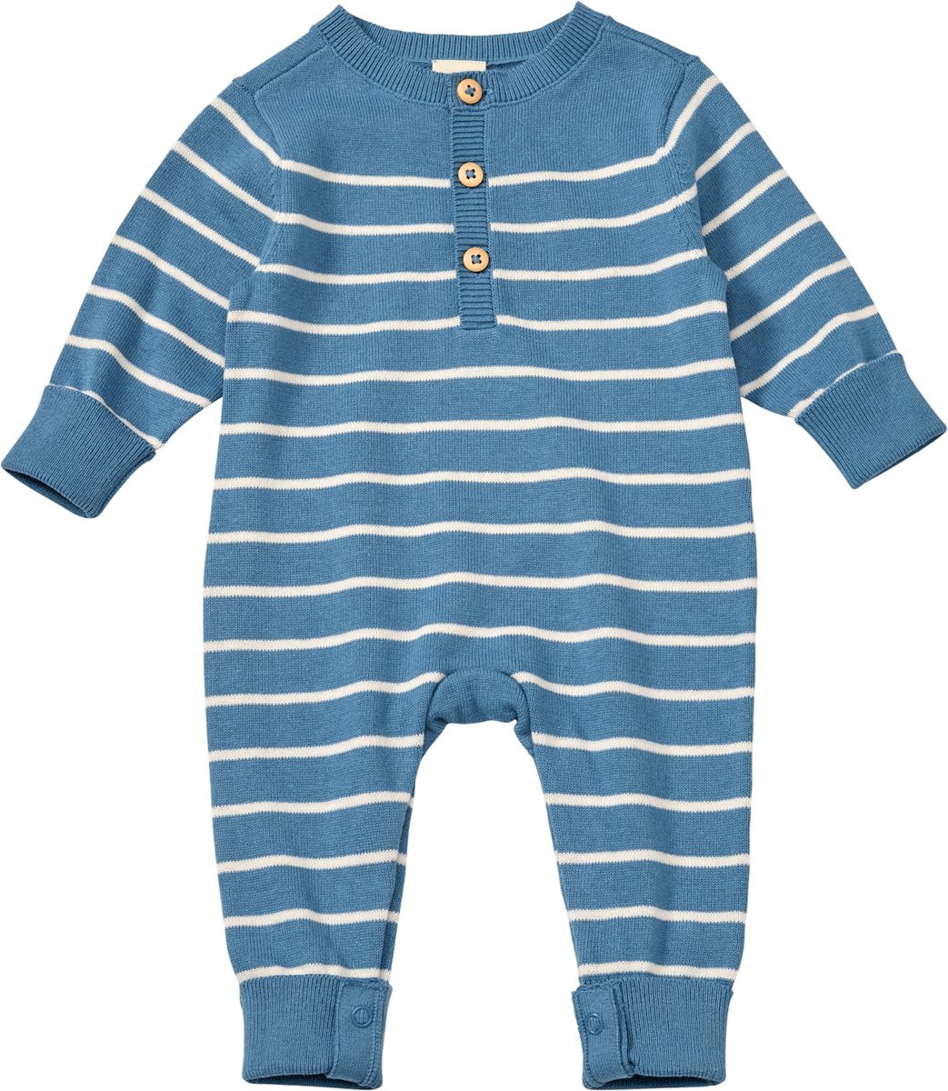 Strickoverall mit Mitwachsfunktion, blau, Gr. 68, 1 St