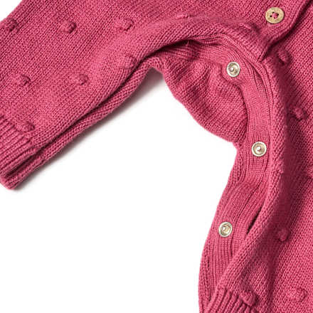 Strickoverall mit Noppen-Struktur, beere, Gr. 62, 1 St