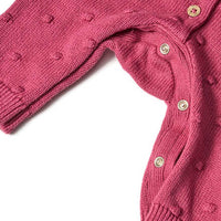 Strickoverall mit Noppen-Struktur, beere, Gr. 62, 1 St