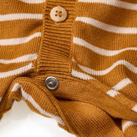 Strickoverall mit Ringel-Muster & Mitwachsfunktion, gelb, Gr. 68, 1 St