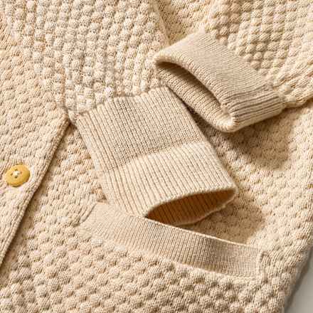 Gebreid overall met wafelstructuur &amp; meegroeifunctie, beige, maat 68, 1 stuk