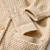 Gebreid overall met wafelstructuur &amp; meegroeifunctie, beige, maat 68, 1 stuk