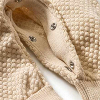 Strickoverall mit Waffel-Struktur & Mitwachsfunktion, beige, Gr. 68, 1 St