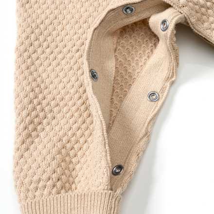 Strickoverall mit Waffel-Struktur & Mitwachsfunktion, beige, Gr. 74, 1 St